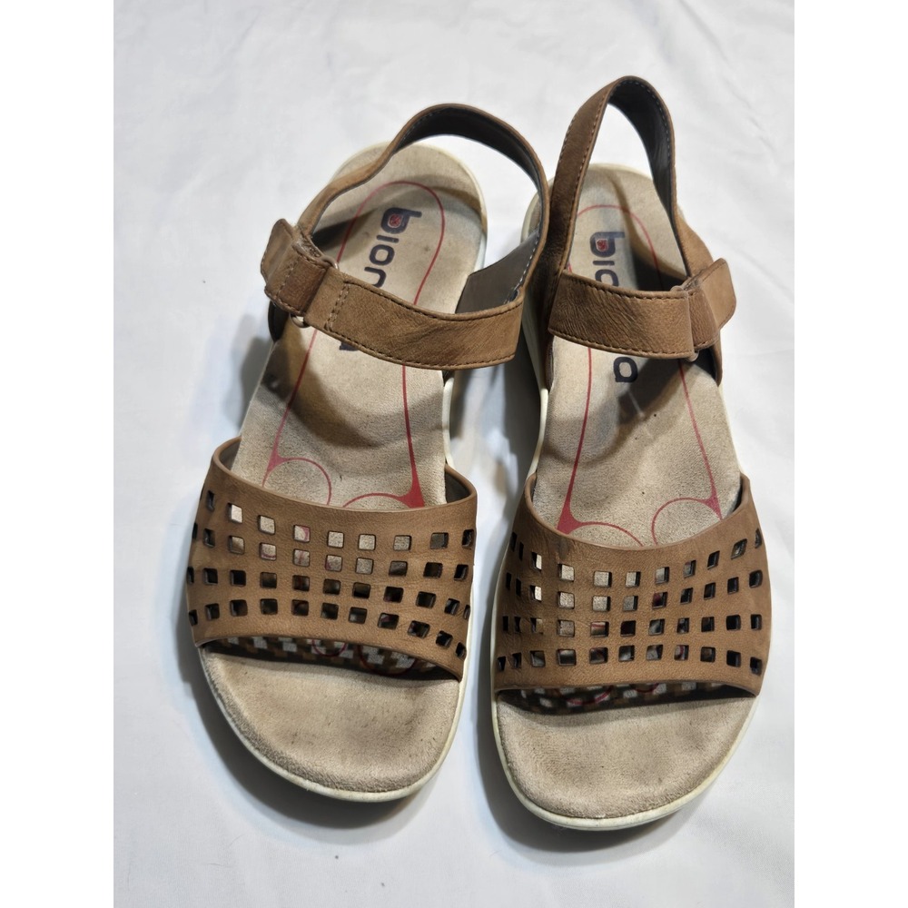 Bionica Norcross Brown Suede Leather Sandals Size 7M Comfort Arch Support Strap